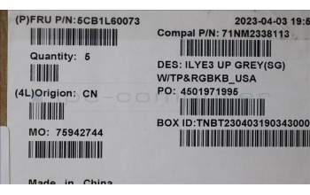 Lenovo 5CB1L60073 COVER Upper Case ASM_USA ENG C82YA SGRGB