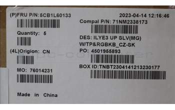 Lenovo 5CB1L60133 COVER Upper Case ASM_CZE/SLK C82YA MGRGB