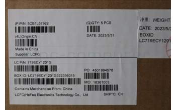 Lenovo 5CB1L67922 COVER Upper Case ASM_CZE/SLK L83A0 TEX