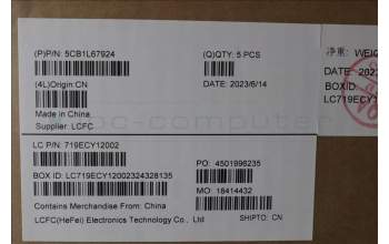 Lenovo 5CB1L67924 COVER Upper Case ASM_ENG L83A0 TEX