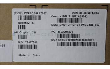 Lenovo 5CB1L67982 COVER Upper Case ASM_SWS C 82Y3 BLWH