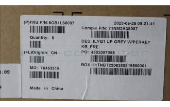 Lenovo 5CB1L68007 COVER Upper Case ASM_FRA C 82Y3 RGB