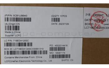 Lenovo 5CB1L68943 COVER Upper Case ASM_GRE L21J8 FPSG BL