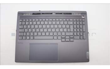 Lenovo 5CB1L68952 C-Abdeckung mit Tastatur, Skandinavien, Sturmgrau, Hintergrundbeleuchtung, Fingerabdruck