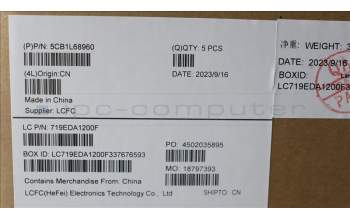 Lenovo 5CB1L68960 COVER Upper Case ASM_TUR L21J8 FPSG BL