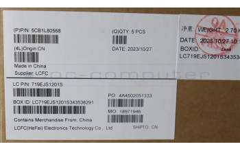 Lenovo 5CB1L80568 COVER Upper Case ASM_GER L83AA TT