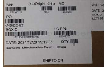 Lenovo 5CB1M21710 COVER FRU COVER LT4E5_B_SHEET_IR_ASSY