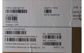 Lenovo 5CB1M21757 COVER FRU D_COVER_WLAN_BK_ASSY