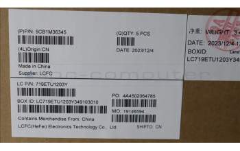 Lenovo 5CB1M36345 COVER Upper Case ASM_BUL L 83ERAG NBL