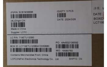 Lenovo 5CB1M36696 COVER Upper Case ASM_BEL L 83ERFB NBL