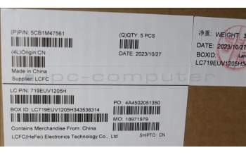 Lenovo 5CB1M47561 COVER Upper Case ASM_ENG L 83EMAB NBL