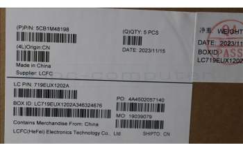 Lenovo 5CB1M48198 COVER UpperCaseASM_FRA L83ENFPAGBL