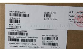 Lenovo 5CB1M48907 COVER Upper Case ASM_HUN L83FS BK TEX