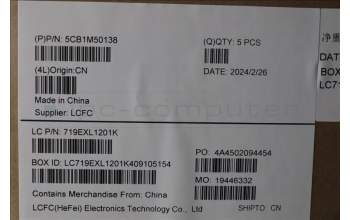 Lenovo 5CB1M50138 COVER Upper Case ASM_BUL L 82YYBKTEX
