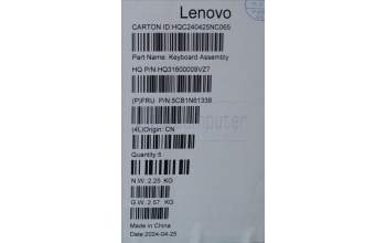 Lenovo 5CB1N61338 C-Cover with keyboard, German, Luna Grey, w/Grey Keycaps, UK