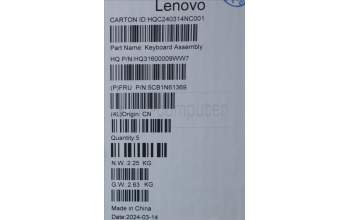 Lenovo 5CB1N61369 COVER Upper Case ASM_GER H83DR CB STO GY