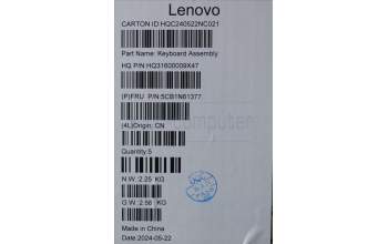 Lenovo 5CB1N61377 COVER Upper Case ASM_BEL H83DR CB STO GY