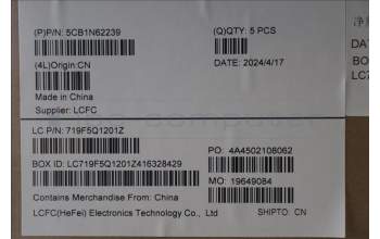 Lenovo 5CB1N62239 COVER Upper Case ASM_POR L 83DNLG PS