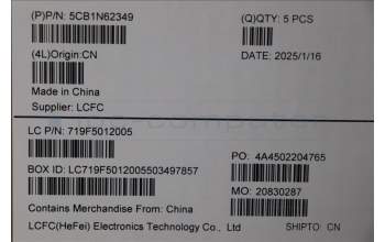 Lenovo 5CB1N62349 COVER Upper Case ASM_ITA L21KR FPR