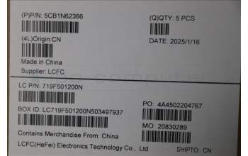 Lenovo 5CB1N62366 COVER Upper Case ASM_EURO_ENG 21KR FPR