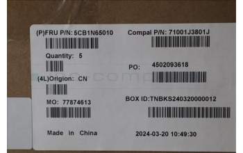 Lenovo 5CB1N65010 COVER UpperCase_HBW C 83G1 CG FP BL