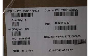 Lenovo 5CB1N78902 COVER UpperCase_NORDIC C 83G1 CG NFP BL