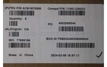Lenovo 5CB1N78906 COVER UpperCase_HUN C 83G1 CG NFP BL
