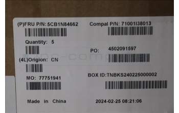 Lenovo 5CB1N84662 COVER Upper Case ASM NORDIC C 83DH LGBL