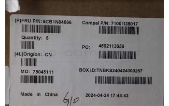 Lenovo 5CB1N84666 COVER Upper Case ASM HUN C 83DH LGBL