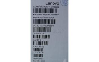 Lenovo 5CB1N90811 COVER Upper Case ASM UKE H 83E3 LG PST