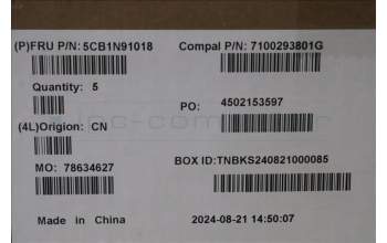 Lenovo 5CB1N91018 C-Cover with keyboard, Italian, Cloud Grey, Backlight, Non-Fingerprint, UK