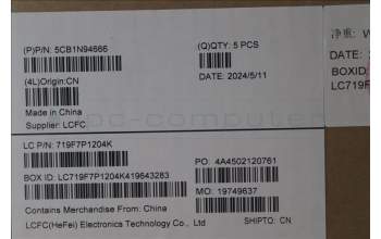 Lenovo 5CB1N94666 C-Cover with keyboard, Italian, Arctic Grey, Non-Backlight, UK