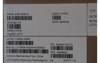 Lenovo 5CB1N94912 C-Cover with keyboard, Belgian, Arctic Grey, UK