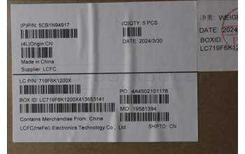 Lenovo 5CB1N94917 COVER UpperCase ASM_EURO ENG L83D5AG DIS