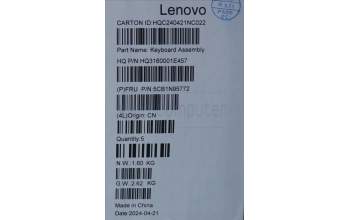 Lenovo 5CB1N95772 COVER UpperCaseASM SWS H83DK FP SG