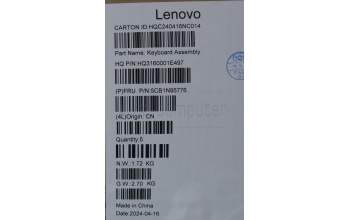 Lenovo 5CB1N95776 COVER UpperCaseASM UKE H83DK FP SG
