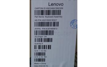 Lenovo 5CB1N95813 C-Cover with keyboard, Belgian, Storm Grey, Non-FingerPrint, UK