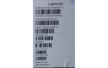 Lenovo 5CB1N97615 COVER UpperCaseASM GRE H83DJ FP SG