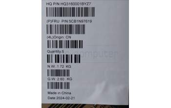 Lenovo 5CB1N97619 COVER UpperCaseASM POR H83DJ FP SG