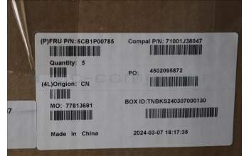 Lenovo 5CB1P00785 COVER UpperCase HBW C 83G1 VT NFP BL