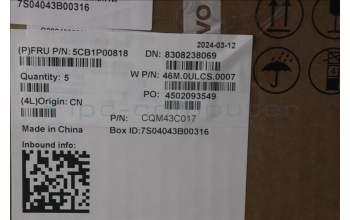 Lenovo 5CB1P00818 COVER Upper Case ASM_EURO ENGW21MRAGBL H
