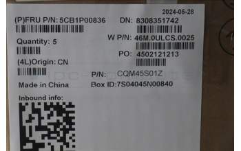 Lenovo 5CB1P00836 COVER Upper Case ASM_SWS W21MR AG BL H