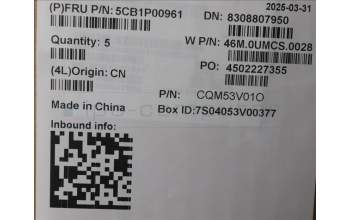 Lenovo 5CB1P00961 COVER Upper Case ASM_TUR W21MS AG BL H