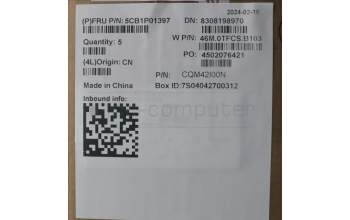 Lenovo 5CB1P01397 COVER Upper Case ASM_FRA W21KH AGNBL H