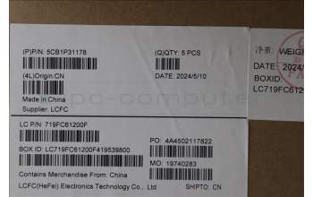 Lenovo 5CB1P31178 COVER Upper Case ASM_BEL L 21N5SG SCREW