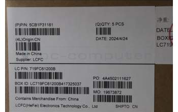 Lenovo 5CB1P31181 C-Cover with keyboard, Czech Slovakian, Storm Grey, w/Screw, UK