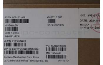 Lenovo 5CB1P31487 C-Cover with keyboard, Ukraine, Storm Grey, w/Screw, US