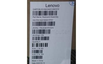 Lenovo 5CB1P31574 C-Cover with keyboard, Slovenian, Arctic Grey, UK