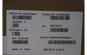 Lenovo 5CB1P35961 C-Cover with keyboard, UK English, Cloud Grey, Non_Backlight, FingerPrint