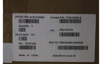 Lenovo 5CB1P35983 C-Cover with keyboard, US English Euro, Cloud Grey, Non-Backlight, Non-FingerPrint, US